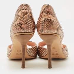 Pre Owned Gucci Multicolor Python Leather Horsebit D'orsay Peep Toe Pumps Size 40