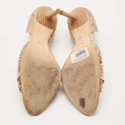 Pre Owned Gucci Multicolor Python Leather Horsebit D'orsay Peep Toe Pumps Size 40