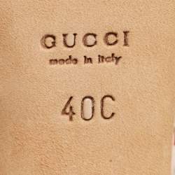 Pre Owned Gucci Multicolor Python Leather Horsebit D'orsay Peep Toe Pumps Size 40