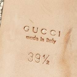 Pre Owned Gucci Multicolor Iridescent Leather Horsebit Peep Toe Pumps Size 39.5