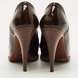 Pre Owned Gucci Brown Patent Leather Tassel  Pumps Size 36.5