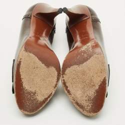 Pre Owned Gucci Brown Patent Leather Tassel  Pumps Size 36.5