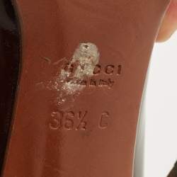 Pre Owned Gucci Brown Patent Leather Tassel  Pumps Size 36.5