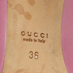 Pre Owned Gucci Pink Leather Jolene Peep Toe Pumps Size 36