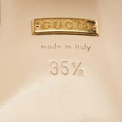 Pre Owned Gucci Gold Leather GG Marmont Ankle Strap Sandals Size 35.5