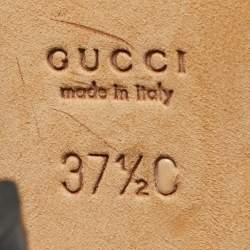 Pre Owned Gucci Purple Sequins Peep Toe Slingback Pumps Size 37.5