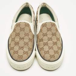Pre Owned Gucci Beige GG Canvas Tennis 1977 Sneakers Size 36