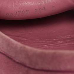 Pre Owned حذاء لوفرز غوتشي ميكروغوتشيسيما جلد وزغب وردي مقاس 38.5