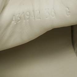 Pre Owned Gucci White Snakeskin Embossed and Leather Ace Lace Up Sneakers Size 36