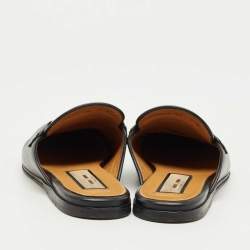 Pre Owned Gucci Black Leather Tassel Princetown Flat Mules Size 38