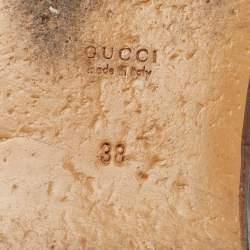 Pre Owned Gucci Black Leather Tassel Princetown Flat Mules Size 38