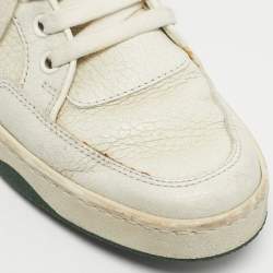 Pre Owned Gucci White/Red Leather New Praga Karibu Web High Top Sneakers Size 37