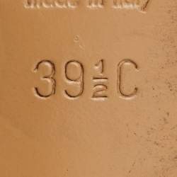 مملوكة مسبقًا Gucci Dark Brown Leather Pointed Toe Kitten Heel Pumps Size 39.5