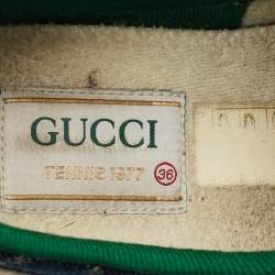 Pre Owned Gucci Navy Blue GG Denim Tennis 1977 Sneakers Size 36