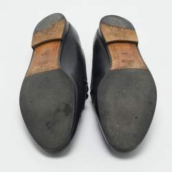مملوكة مسبقًا Gucci Black Leather Jordaan Loafers Size 38.5