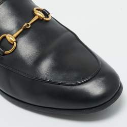 مملوكة مسبقًا Gucci Black Leather Jordaan Loafers Size 38.5