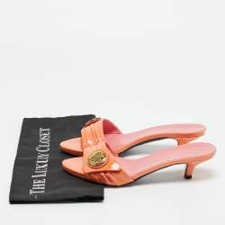 Pre Owned Gucci Pink Patent Leather Hysteria Slide Sandals Size 37