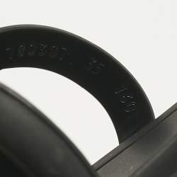 Pre Owned Gucci Black Rubber Interlocking G Flat Slide Size 35