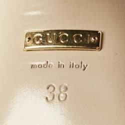 مملوكة مسبقًا Gucci Black Leather GG Marmont Ankle Strap Sandals 38