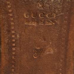 Pre Owned حذاء لوفرز غوتشي فولدابل هورسبت جلد أسود مقاس 37