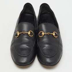 Pre Owned حذاء لوفرز غوتشي فولدابل هورسبت جلد أسود مقاس 37