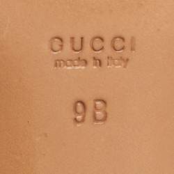 Pre Owned بوت غوتشي جلد بني داكن بكعب مدبب بطول الكاحل مقاس 42