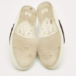 Pre Owned Gucci White Snakeskin Embossed and Leather Ace Low Top Sneakers Size 36