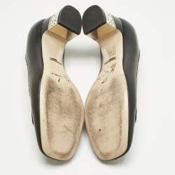 مملوكة مسبقًا Gucci Black Leather Madeleine Crystals Pumps Size 38.5