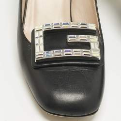 مملوكة مسبقًا Gucci Black Leather Madeleine Crystals Pumps Size 38.5