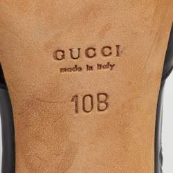 Pre Owned Gucci Black Patent Leather Horsebit Open Toe D'orsay Pumps Size 43