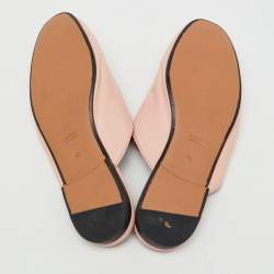 Pre Owned Gucci Light Pink Leather Princetown Horsebit Flat Mules Size 40