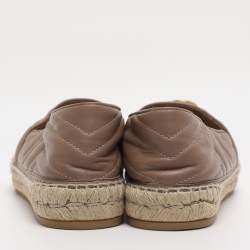 Pre Owned Gucci Old Rose Leather GG Marmont Espadrille Flats Size 39