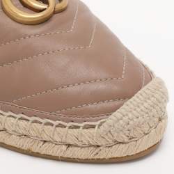 Pre Owned Gucci Old Rose Leather GG Marmont Espadrille Flats Size 39