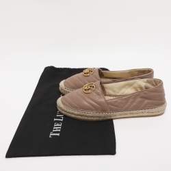 Pre Owned Gucci Old Rose Leather GG Marmont Espadrille Flats Size 39