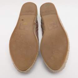 Pre Owned Gucci Old Rose Leather GG Marmont Espadrille Flats Size 39