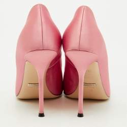 Pre Owned Gucci Light Pink Satin Dionysus Buckle Square Toe Pumps Size 40