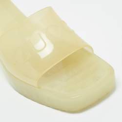 Pre Owned Gucci Transparent Rubber Slide Sandals Size 37