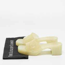 Pre Owned Gucci Transparent Rubber Slide Sandals Size 37