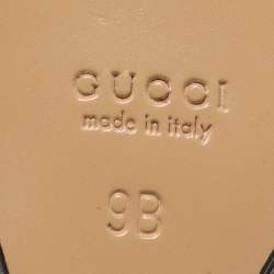 Pre Owned Gucci Metallic Leather Horsebit Wedge Sandals Size 39.5
