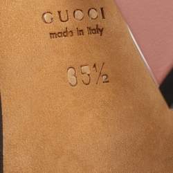 Pre Owned Gucci Pink Leather GG Marmont Ankle Strap Sandals Size 35.5