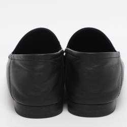Pre Owned Gucci Black Leather Jordaan Loafers Size 38