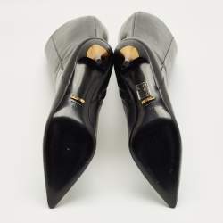 Pre Owned Gucci Black Leather Priscilla Knee Length Boots Size 37