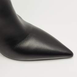 Pre Owned Gucci Black Leather Priscilla Knee Length Boots Size 37