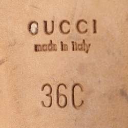 Pre Owned Gucci Silver Sequins Slingback Pumps Size 36