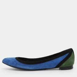 Pre Owned Gucci Multicolor Suede Ballet Flats Size 39