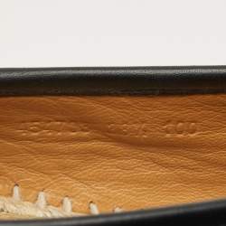 Pre Owned Gucci Black Leather Guccissima Espadrille Flats Size 38.5