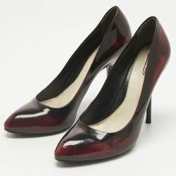 Pre Owned Gucci Two Tone Leather Pointed Toe Pumps Size 40.5