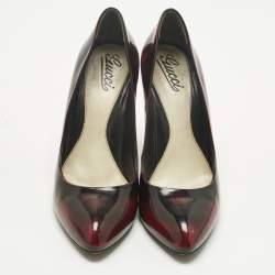 Pre Owned Gucci Two Tone Leather Pointed Toe Pumps Size 40.5