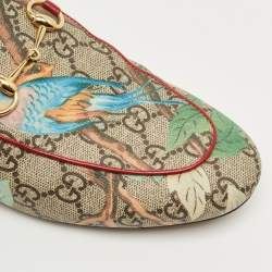 Pre Owned Gucci Beige Blooms Printed GG Canvas Princetown Mules Sandals Size 39