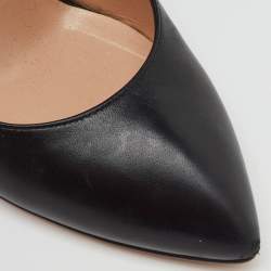 Pre Owned Gucci Black Leather Sylvie Mary Jane Pumps Size 37